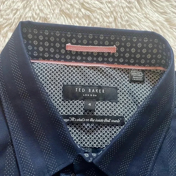 Ted baker handeez slim fit stripe short sleeve  button up shirt - Picture 10 of 12